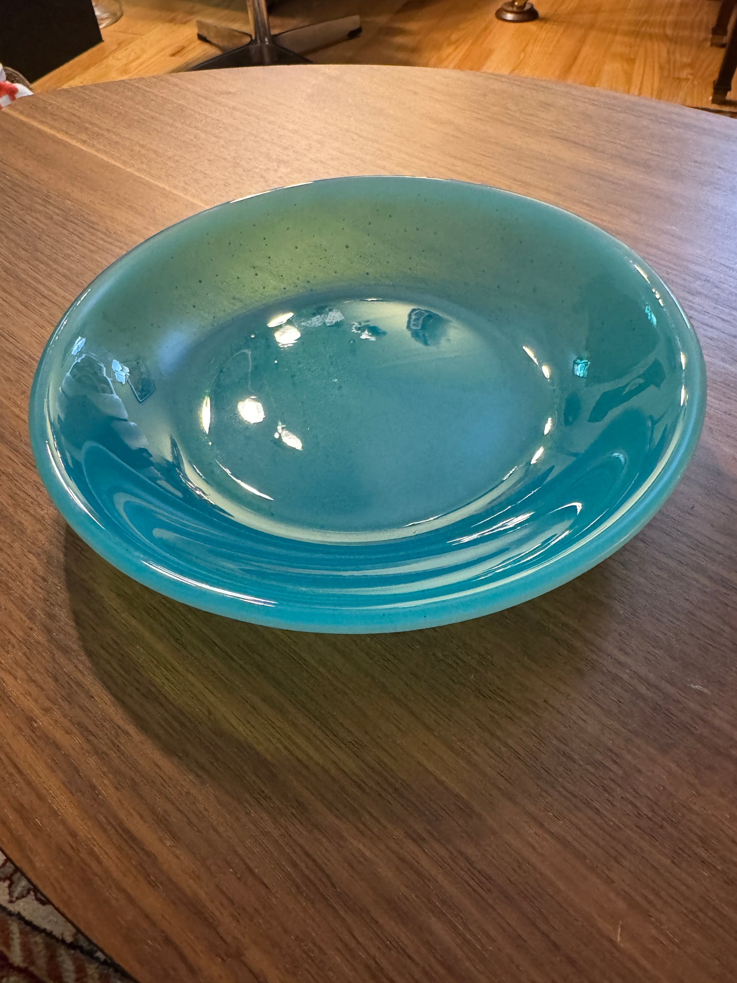 Aqua Opaline Shallow Bowl