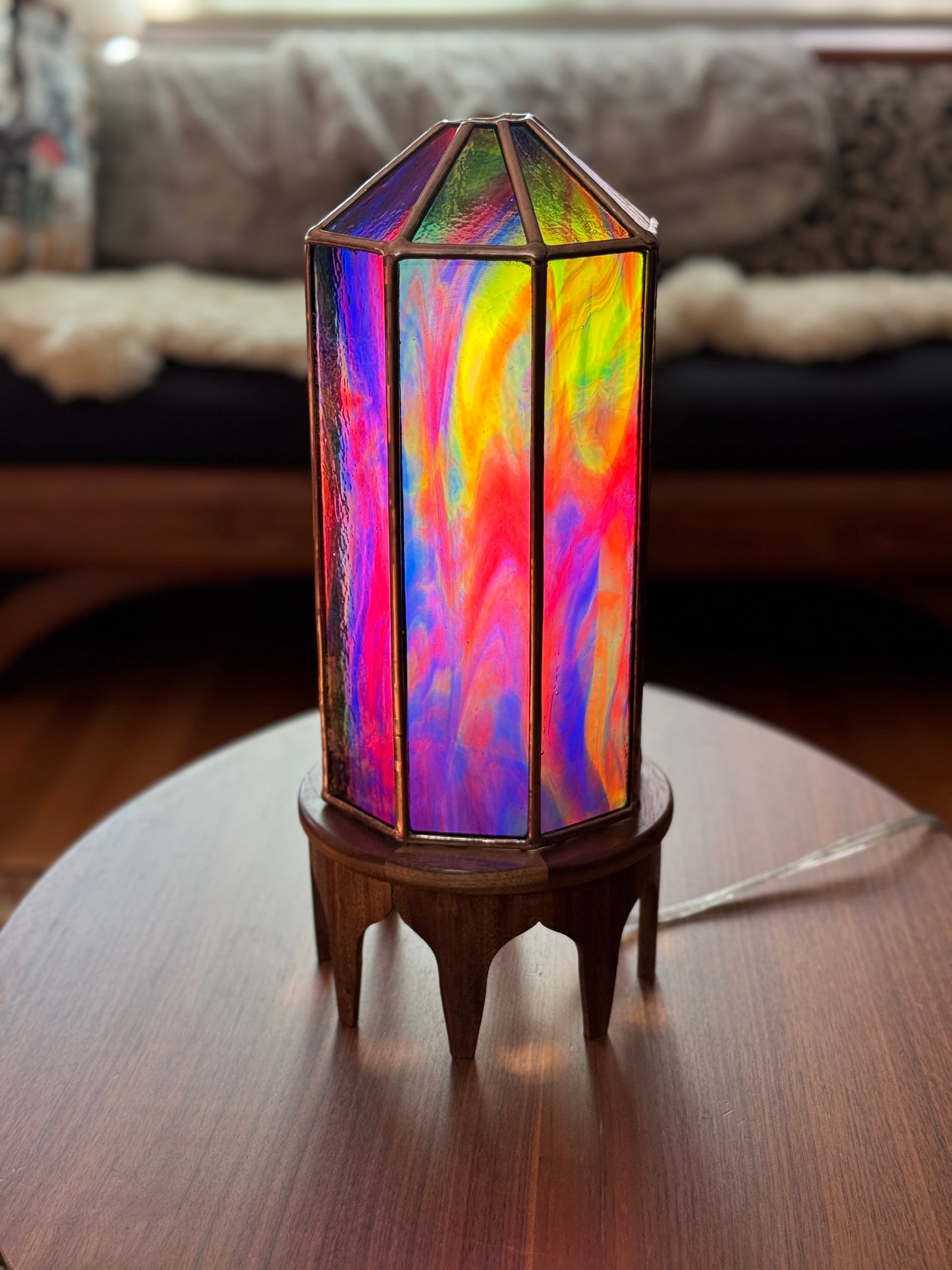 Pedestal Lamp: Fire Swirl