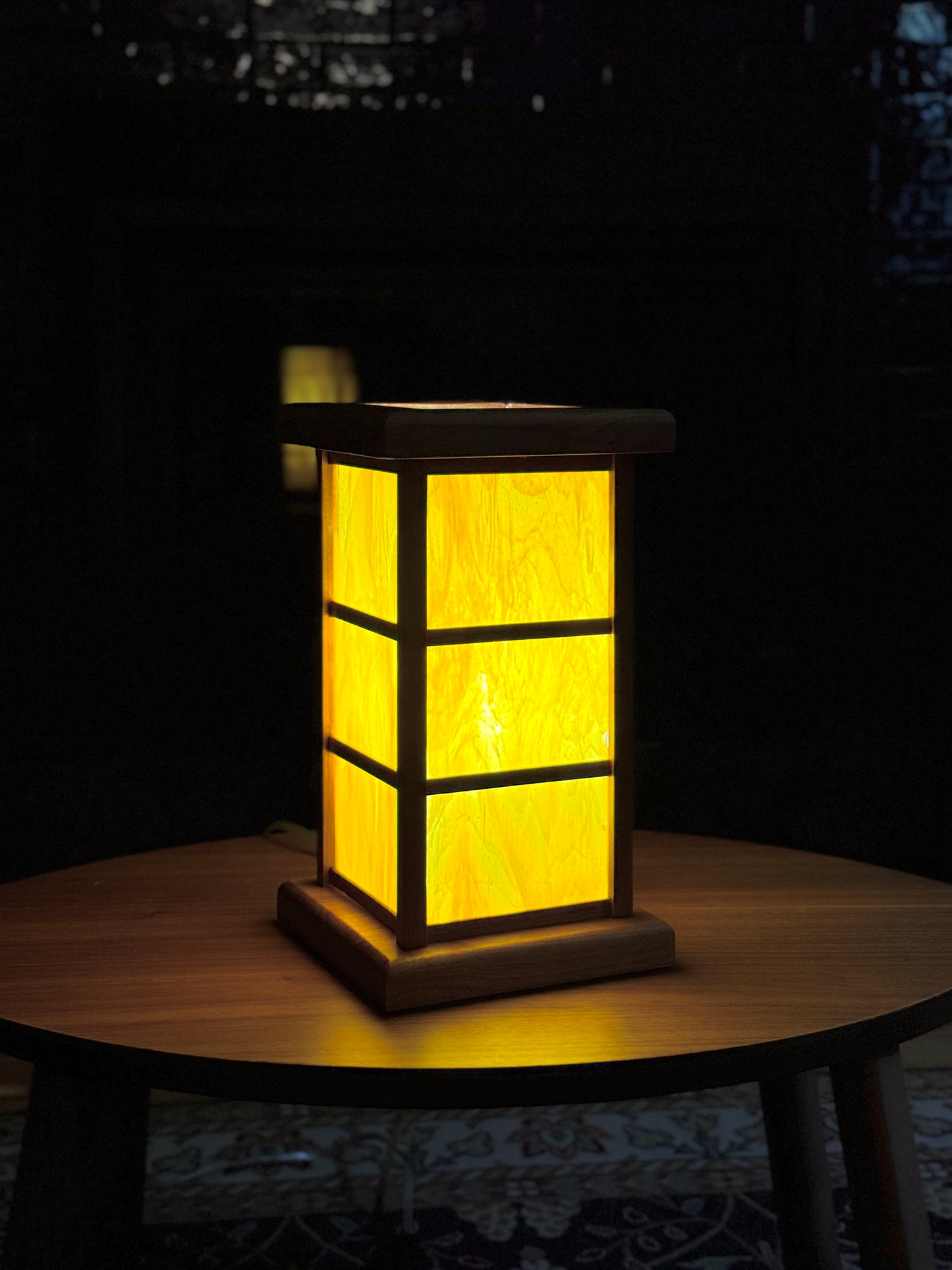 Lantern Lamp: Warm Gold in Cherry
