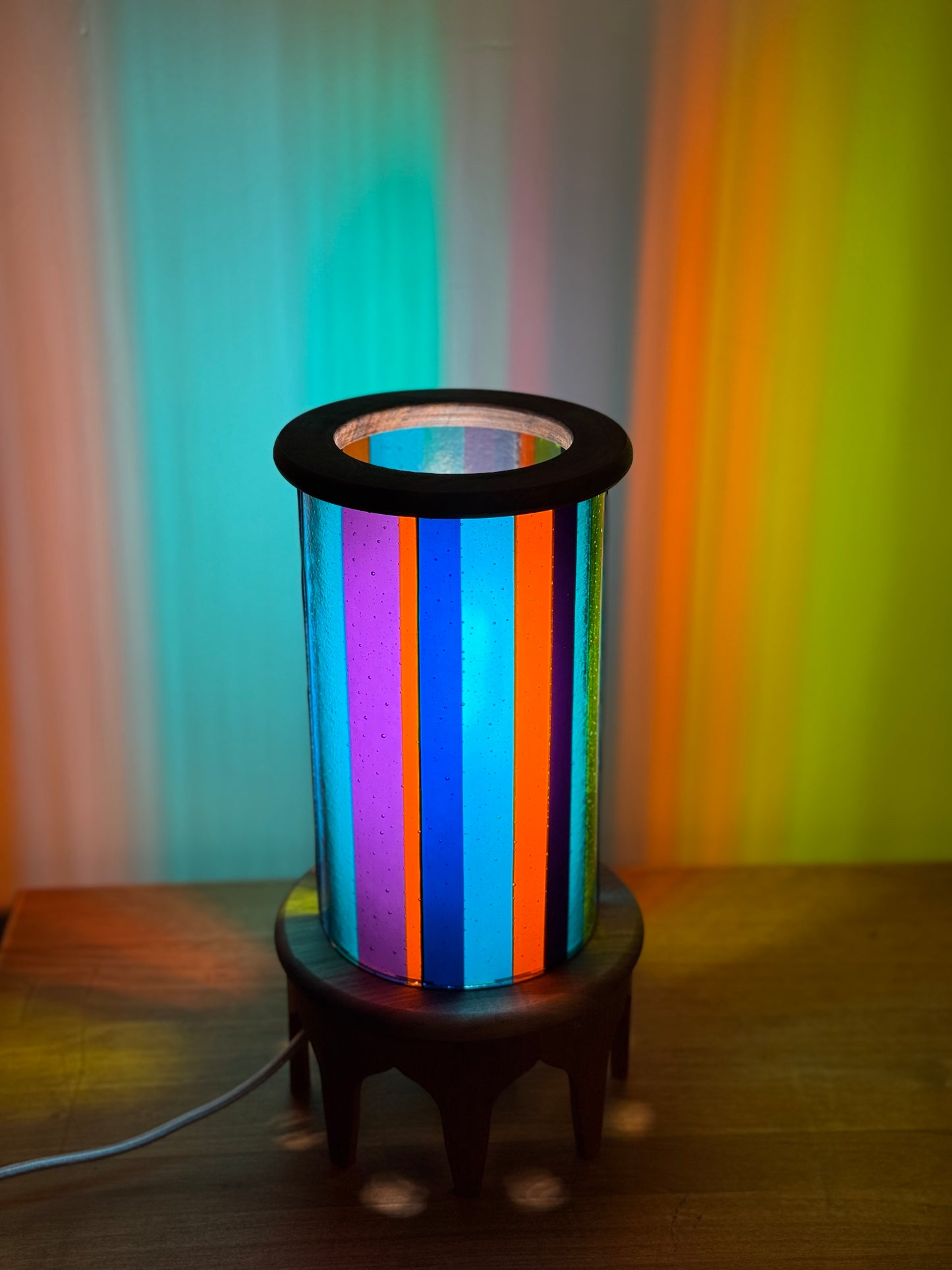 Pesdestal Lamp: Jazzy Colors