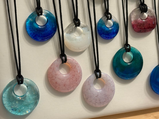 Ice Crackle Glass Pendant